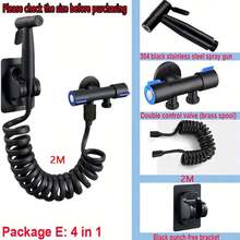 304 Stainless Steel Toilet Bidet Sprayer Set, High Pressure Handheld Bidet Sprayer For Toilet, Bathroom Faucet, Self-Cleaning Nozzle, Suitable For Toilet, Bathroom Faucet, Kitchen And Bathroom Accessories Bathroom Accessories Bathroom Tools - Multicolor - View 10