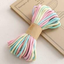 10米 4毫米粗彩色涤纶编织绳 - 多种颜色可选，柔韧防缠绕，适用于户外活动、DIY手工艺品、圣诞装饰、手机挂绳及各种装饰配件 - 耐用涤纶线 - 漸層色 - 查看 12