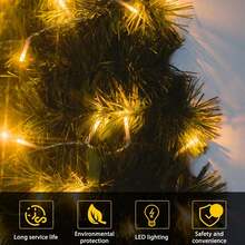 5m LED Christmas Light String,LED Fairy Lights Battery Operated String Lights,Decorative LED Copper Wire Lights,Indoor Outdoor Decorative Lights,Warm White,Suitable For Bedroom,Garden,Party,Wedding,Room Decor,Indoor,Outdoor,Wedding,Dormitory,Gift Decoration And Ambient Lighting,Parties,Christmas Decor - 暖白光 - 查看 6