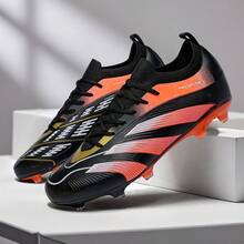 New Recommended Youth Soccer Shoes For School, Students, Matches, Training - Low-Top, Long Studs, Wear-Resistant, Non-Slip, Grip, Unisex Adult - Black - View 2