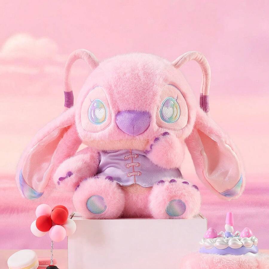 Miniso 1件迪士尼史迪奇系列新款中国风梦幻天使坐姿摆件（甜香） - 传统与现代设计的融合 - 粉色 - 查看 1