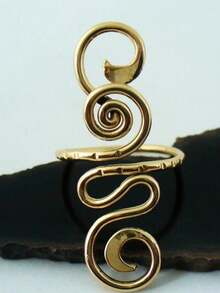 1pc New Copper Alloy Minimalist Twisted Adjustable Toe Ring [Random Ring Shape] - Gold - View 3