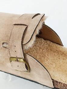 Nouvelles chaussures d'hiver unisexes pour couples, chaussures pour hommes et femmes, pantoufles en peluche pour hommes en automne/hiver, pantoufles décontractées pour l'extérieur, pantoufles en peluche unisexes, tongs pour hommes et femmes, sandales/pantoufles noires décontractées pour hommes et femmes, chaussons, chaussures de plage, sandales à semelle épaisse pour femmes, pantoufles pour hommes de couleur unie confortables pour le bureau et l'extérieur - Style abricot D - Voir 8