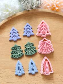 Christmas Tree Series Polymer Clay Cutter - Holiday Party Kit For Jewelry Making, Plastic, Festive Crafting Supplies, Christmas Decorations, Christmas Cookie Cutter, Gingerbread Cutter, Gingerbread Mold, Cookie Cutter, Christmas Craft Supplies, Christmas