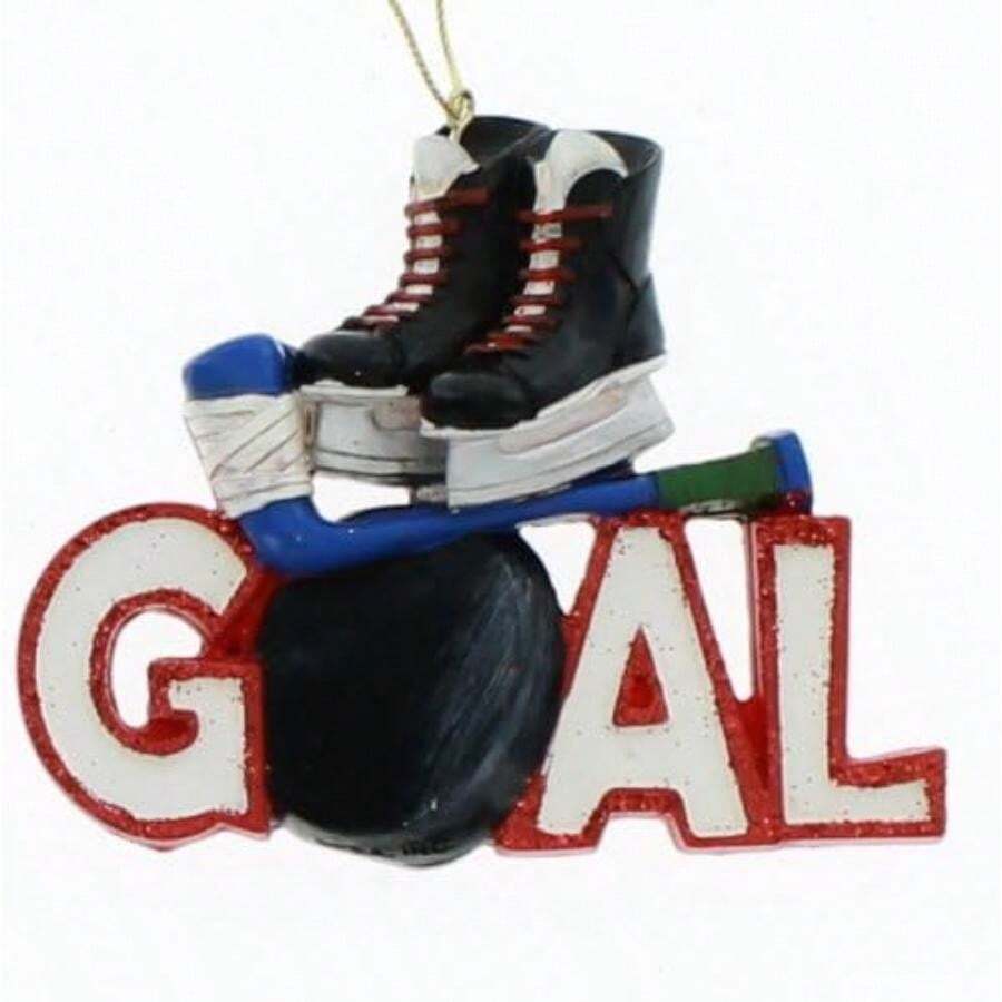 Kurt Adler Goal Ice Skates Hockey Stick and Puck Christmas Tree Ornament Sports C9298(default) - Multicolor - Ver 1