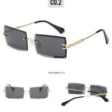 Modern Women's  With Square Metal Frame And Rimless Design - C2 - 查看 5