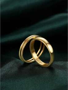 Milacolato Dainty 14K Gold Filled Stack Rings, Comfort Fit Non Tarnish Thin Bands 1mm&3mm - Multicolor - View 6