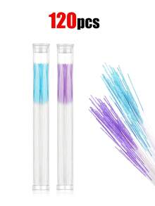 Kit de cuidados para orelha com 120/60 peças, inclui 60 fios de limpeza para piercings, limpador de piercing com haste de limpeza, remove odores e sujeira, adequado para homens e mulheres, previne obstruções, pode ser usado para decoração de casa, viagens, casamentos, festas, presentes de aniversário, presentes de Ano Novo, acessórios, presentes divertidos, escola, volta às aulas, itens essenciais de viagem, itens essenciais para casa, limpador de orelha. - Multicolorido - Ver 8