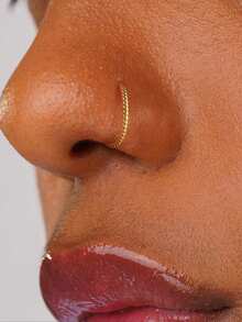 1Pc 925 Sterling Silver Exquisite Star Inlaid With Zirconia Piercing Clicker Ring Cartilage Double Hoops Twist Nez Pericng Jewelry Suitable For Women'S Daily Wear, Parties, And Banquet Occasions - Gold - View 8