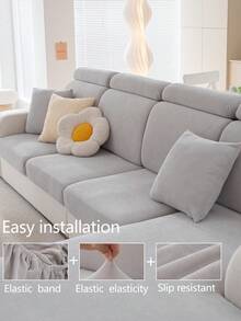 1 Vỏ bọc ghế sofa co giãn 4 mùa, Vỏ đệm ghế sofa bằng vải nhung chống trượt, Vỏ bọc ghế sofa màu xám nhạt, Có thể giặt bằng máy, Chống bụi, Chống phai màu, Trang trí nhà cửa, Thân thiện với thú cưng, Thích hợp cho phòng ngủ, văn phòng, phòng khách, Ghế dài hình chữ L và ghế sofa 1-2-3-4 chỗ ngồi, Có thể giặt bằng tay - Màu Xám nhạt - Xem 7