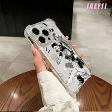 Funda de Teléfono Transparente con Cojín de Aire Antigolpes de Cuatro Esquinas para Tenis Boy, Adecuada para iPhone 16 Pro Max, 16 Pro Plus, Pro 11, 12, 13, 14, 15 Pro Max, X, Adecuada para Samsung A14/A15, A16/A34/A35/36/A54, A55/A56, Serie MOTOG30/G20/G54/G64/G260, Gruesa y Duradera, Resistente a Impactos y Anti-Huellas, Regalo de San Valentín para Parejas, Amigos y Familia - Mezcla de colores - Ver 6