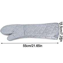 Heat Resistant Gloves Kitchen Cooking Baking Microwave Oven Mitts - Grey - View 11