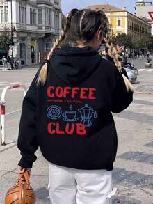 Morning Coffee Club, Enjoy Drinks Every Morning From 7am To 11am, Plus Size Women's Sweatshirt Black - Black - View 1