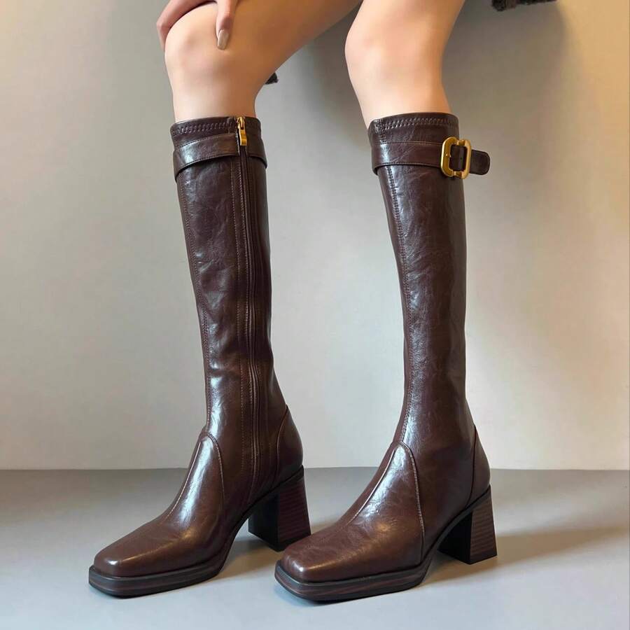 Women Over-The-Knee Boots - Black - View 1