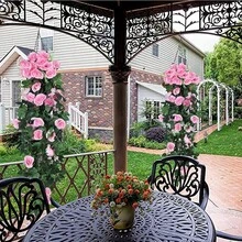 2 Pieces 40 Inch Artificial Hanging Flowers - Fake Rose Plant - Wall Decor, Wedding Decor, Home Decor, Garden Decor, Multiple Colors Look Better.Multiple Colors) - Hồng - Xem 7