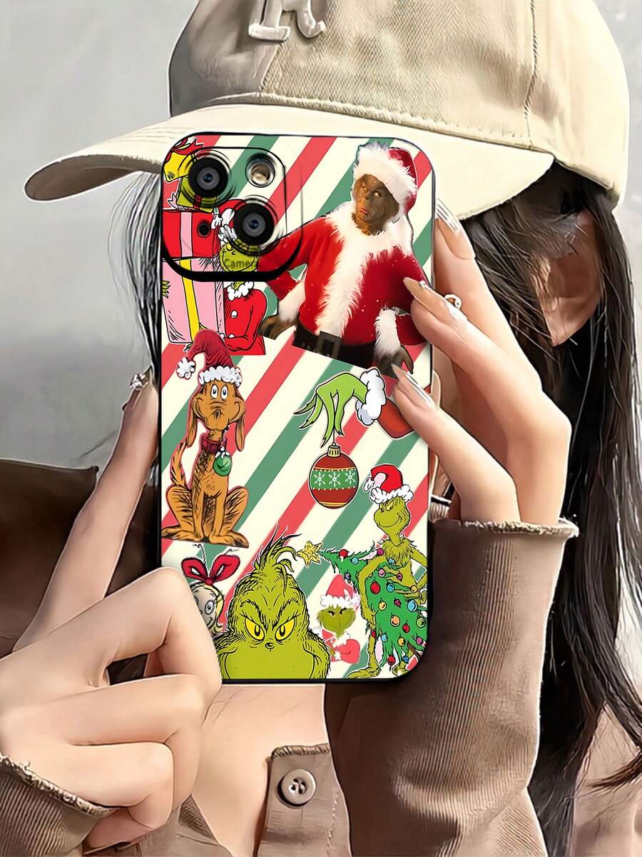 Funda navideña del para teléfono compatible con Samsung, 17, 16 Pro Max, 15 Pro Max, 13 y 12. Resistente a golpes y caídas para una protección navideña inolvidable. Un regalo divertido para familiares, amigos, seres queridos, parejas y para Navidad. - Negro - Ver 1