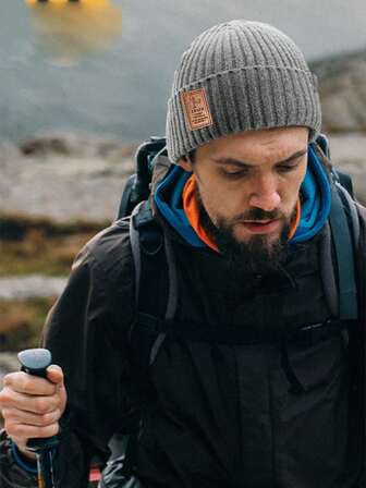 1pc Unisex Knit Beanie Hat, 2026 New Style, Warm Thermal Lined Winter Hat For Men, Fashionable Acrylic Yarn Cap For Outdoor Sports