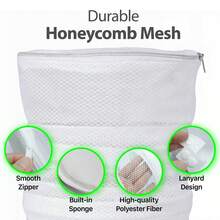 Garnen 2x Shoe Washing Bag, Reusable Sneaker Shoe Laundry Bags For Washer Dryer Machine, Durable Mesh Washing Bag For Running Shoes, Socks, Bra, White - 白色 - 查看 3