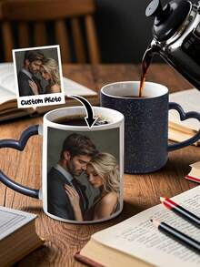 1pc Personalized Cone Color Changing Magic Mug, Mother's Day Custom Picture Mug, Holiday Gift For Mom, Birthday Gift, Color Changing Mug, Perfect Easter Gift For Him/Her, Unique Gift For Special Occasions, Personalized Photo Coffee Mug, Custom Camping Mug, Custom Christmas Gift, Personalized Anniversary Photo Mug, Perfect Gift For Family, Friends, Baby,Office Decor,Kitchen Essentials - Multicolor - View 9