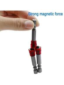 1-10pcs Magnetic Screwdriver Set | Red Handle Anti-Slip Hexagon Design | Strong Magnetic Bits Fit Electric Tools | Professional Electrician & Home DIY Repair Essential Tool | Head | Efficient, Labor-Saving, Fastening - Multicolor - View 9