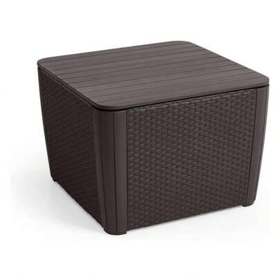 032 Luzon Plus Flat Wicker Table, Graphite