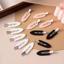 10pcs/Set No Bend Seamless Hair Clips Side Bangs Barrette Makeup Washing Face Accessories Women Girls Styling Hairpins - Pink - 查看 4