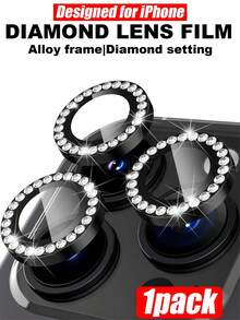 1个镶钻黑色金属环摄像头镜头保护膜，高硬度，防刮擦，防指纹，兼容 11/12/13/14/15/16/16 Plus/16 Pro/16 Pro Max/17/17 Air/17 Pro/17 Pro Max - 黑色 - 查看 20