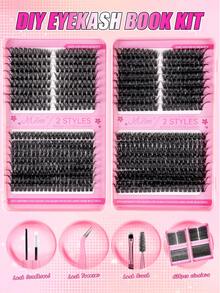 MEM 608/640片睫毛嫁接套装,DIY睫毛嫁接套装,单根睫毛簇套装,D型卷翘睫毛嫁接套装,包含胶水、封层剂和睫毛嫁接工具,适合日常使用、旅行、新手入门、婚礼、约会、派对、节日等场合,也是圣诞节/万圣节/送礼佳品。 - 黑色 - 查看 9