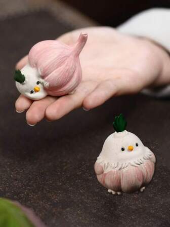 1个（随机款式）创意蒜蓉鸟摆件，手工小巧可爱茶宠，家居及车内装饰工艺品