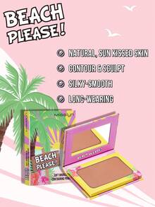 MISSLYN 1入 Beach Please! 柔霧修容蜜粉，中性暖色啞光古銅色，柔焦可疊加顯色，含維生素E，臉部彩盤適用於鼻子/下顎/髮際線，日常/派對/陽光親吻妝，柔美魅力/拿鐵風/純淨女孩風，修容蜜粉 - 35 - 查看 5