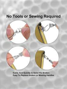 5pcs Zipper Slider Puller, Instant Zipper Repair Kit, Zipper Slider Replacement For Jacket Backpacks, Sewing Supplies