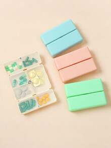 Personalized Custom New Folding Magnetic Seven-Grid Pill Box; Double Open One-Week Small Medicine Box; Seven-Day Pill Box Sealed Storage Box. - Multicolor - View 4