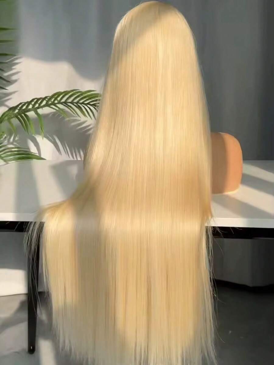Uveous Straight Human Hair Wig 13x4 HD Lace Frontal Wig 200% Density 30 40 Inch 613 Honey Blonde Colored 13x6 Lace Front Human Hair Wig - 金的 - 查看 1
