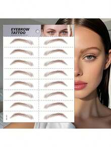 6D Eyebrow Stickers, Waterproof Eyebrow Tattoo, Slouchy Makeup Eyebrow Tattoo