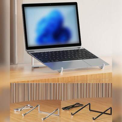 1pc Aluminum Alloy Laptop Stand, Suitable For Laptops Under 17 Inches, Desktop Riser, Portable Foldable Cooling Tablet PC Stand