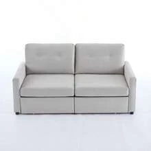 Dunkelgraues 2-Sitzer Wohnzimmer-Sofa Mit Schubladen Stauraum Funktion - Grey - View 1
