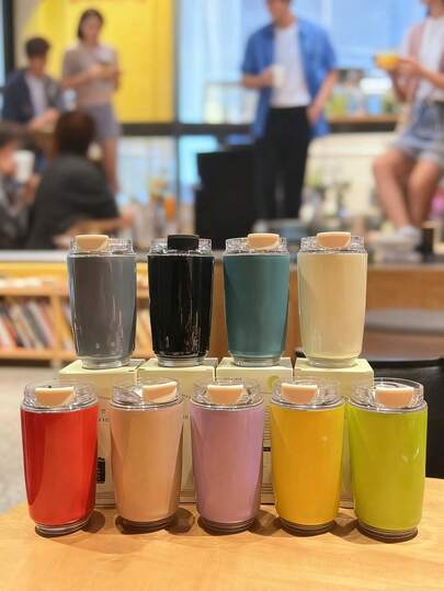 1pc Compact & Cute Minimalist Stainless Steel Vacuum Insulated Water Bottle, Multi-Color Options, Suitable For Business Gifts And Home Gifts For Friends, All Season, Perfect Smooth Insulated Body Maintains Temperature For Long Time, Portable Coffee Container For Home Leisure, Office, Road Trip, Camping, Hiking, Sports, Picnic