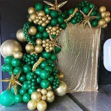 67pcs Green And Gold Balloons, 12 Inch Metallic Gold And Deep Green Balloons, Suitable For Birthday, Graduation, St. Patrick's Day, Baby Shower, Jungle Party, Christmas Decoration - Thickened - Multicolor - View 6