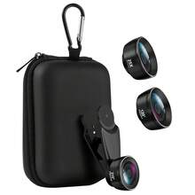 7合1通用智能手机镜头套装，专业铝合金夹式镜头 - 广角、微距、鱼眼、CPL、万花筒、星芒镜头套装，兼容智能手机 - 黑色 - 查看 12