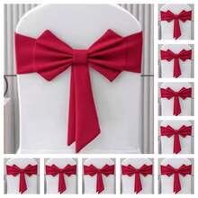 1/10pcs Thickened Air Layer Bowknot Chair Back Decorative Bands, Durable & Washable, Suitable For Outdoor Restaurant, Wedding Party, Holiday, Hotel, Conference, Banquet, Wedding Supplies, Home Decor. Great For Wedding Party, Baby Shower, Birthday Party, Halloween/Thanksgiving/Christmas Party, Graduation Ceremony, School Opening Ceremony, Interactive Party Atmosphere Supplies - Multicolor - View 18