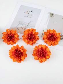5/1000 piezas Cabezas de flores artificiales de Gerbera Margarita, flores falsas para ramos DIY, coronas, decoración de cajas de dulces, corsajes, tocados, decoración de pasteles de cumpleaños, decoración del hogar, ramos de novia, decoración de bodas, decoración de habitaciones, decoración de cocinas, decoración de restaurantes, decoración de dormitorios, decoración de Año Nuevo, jardín al aire talla grande - Naranja - Ver 3