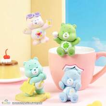 (Random 1PC)Care Bears Glowing Daily Life Series Blind Box - Kawaii Bear Head Figurine, Glow-In-The-Dark Collectible Trinket, Cute Cheer Bear/Funshine Bear Character Ornament, Soft PVC Acrylic Decor, Ideal Gift For Teens Adults Care Bears Fans, Desktop Home Decoration Accessory