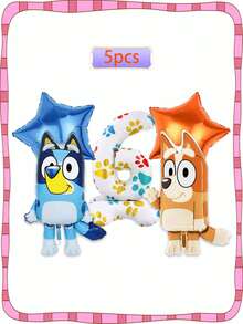 Bluey Party Balloons Party Decorations Cute Polka Dot Footprints Birthday Numbers 1-9 Party Decorations Party Small Gift Bluey Character Birthday Balloon Set Beautiful Balloon Party Arrangement - Multicolor - View 15