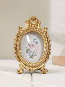 1 قطعة إطار صور زخرفي من الراتنج باللون الذهبي/الفضي/البني، خيارات متعددة الألوان، إطار صور مكتبي بتصميم بسيط مناسب للغرفة والمكتب والمكتبة - متعدد الألوان - مشاهدة 10