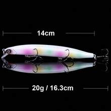 QXO 钓鱼路亚 鱼饵 适用于米诺鱼的 Jig 20g 14cm 鲱鱼型人工饵 金属铅笔型泳饵 钓鱼用品 波扒 - 彩色 - 查看 6