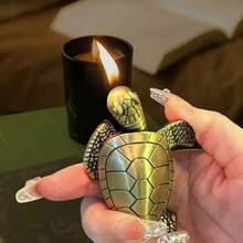 Torch Lighter, Creative Desktop Golden Turtle Butane Lighter, Super Cool Portable Gas Lighter(No Butane), Adjustable Soft Flame Lighter, Refillable Butane Lighter, Gifts For Men Women Friends, Holiday Gifts, Without Battery - Bronze Color - View 2