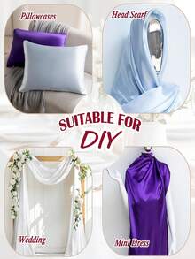 1pc Silky Shiny Fabric Material, Suitable For Wedding Dresses, Garment Making, DIY Crafts And Sewing - Pink - View 5