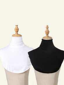 1pc Women Snood Minimalist Casual Solid Colored Viscose Elastic Neck Warmer Dickey For Women, Suitable For Spring, Autumn And Winter - Solid Color - View 22