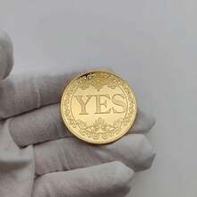 YES/NO Decision Coin, 3D Lucky Coin, Divination Coin, Suitable As Gift For New Year, Valentine's Day, Eid, Easter, Birthday Party - Multicolor - View 3