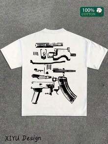 A High-Quality Men's Street Casual-Shirt, Which We Trust In Draco, Is Printed On Both Sides Of Firearms, A Must-Have Fashion Item Inspirational Men, A Men's-Shirt With Round Neck And Short Sleeves, Cotton Casual, Loose And Versatile, And A Must-Have Outdoor Sports. IQOS - 黑色 - 查看 9